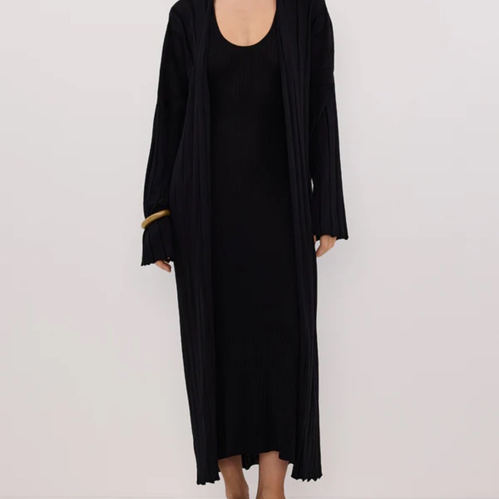 DISSH EVE BLACK KNIT MIDI CARDIGAN - XS/S / BLACK